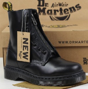 dr.martens2012新款JAMESON前拉链1460黑硬皮马丁靴