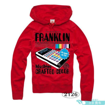 ￥79.00 Franklin Marshall男装带帽纯棉加绒卫衣