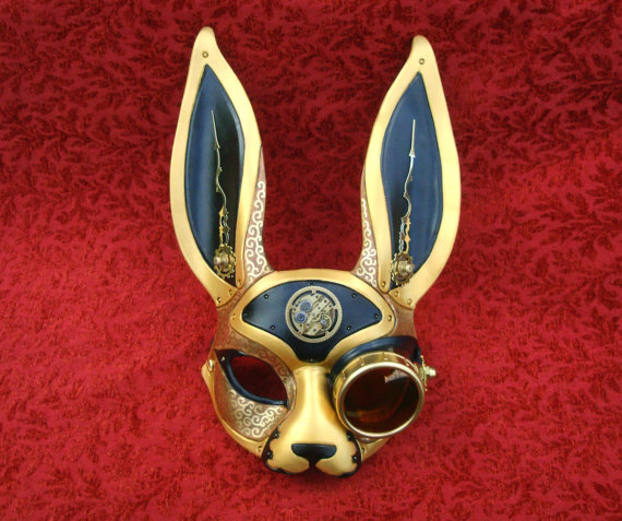 March-of-Time Hare... leather clockwork rabbit mask