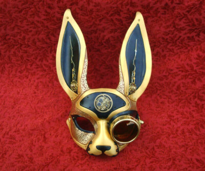 March-of-Time Hare... leather clockwork rabbit mask