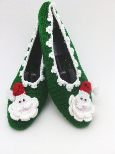 santa claus christmas slippers, Christmas slipper with Santa Claus , home slippers, yoga, healthy, shoes Gift for christmas, OOAK