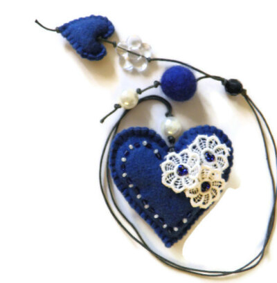 Felt bookmark with a blue heart /Perfect for Valentines Day / Valentines Day gift,felt toy/ gift for child / Ready to Ship