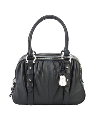 Leather Zipper Satchel, $179