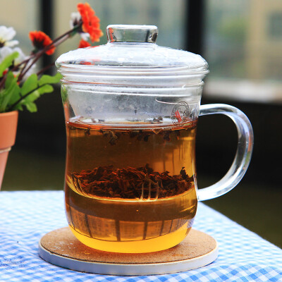 三年二班●家居生活简约透明水杯茶杯关体杯牛奶杯子带滤器