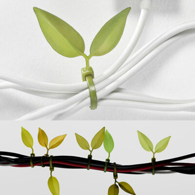 聚可爱♥春色满园绿叶绕线器绑线带整理带捆扎带理线带枚