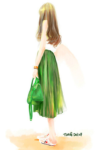 绿色的裙子和包包，都是我爱的