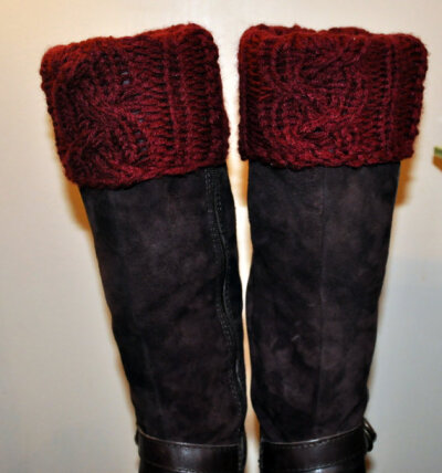 BOOT CUFFS Socks Leg Warmers Choose COLOR Burgundy Dark Red Bright Wine Berry Claret Cherry Vegan Gift under 50