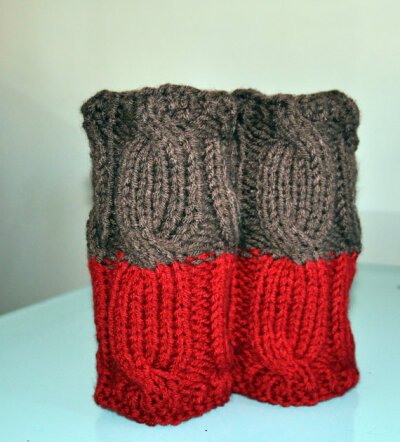 Boot Cuffs Socks CHOOSE COLOR Leg Warmers Cabled Cozy Knit Red Cranberry Ruby Brown Tea Forest Earth Wood Valentines Day Gift