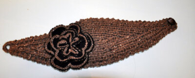 CROCHET FLOWER HEADBAND Choose Color Barley Latte Knitted Ear Warmer Hat -Headband head bands Hair Coverings Gift