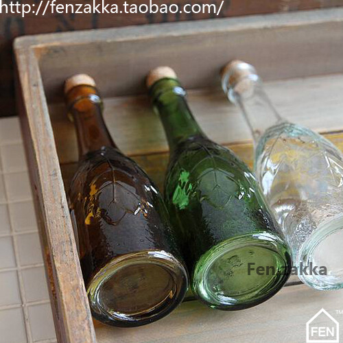 FEN ZAKKA 静芬杂货 葡萄图案木塞玻璃瓶