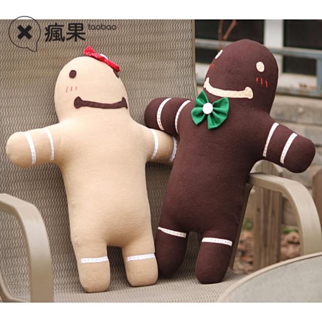 疯果|唯朵原创|姜饼心连心|爱心礼物|姜饼人大玩偶毛绒玩偶
