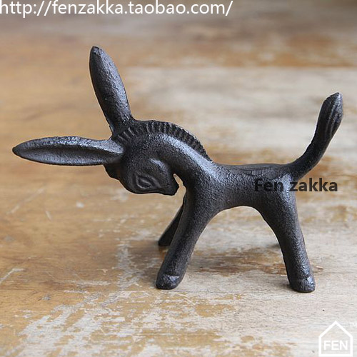 FEN ZAKKA 静芬杂货 铸铁小毛驴摆件 家居装饰品