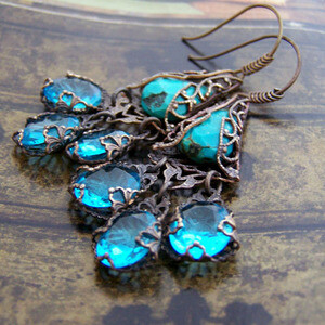 Image of Turquoise Goddess Earring【拖~】