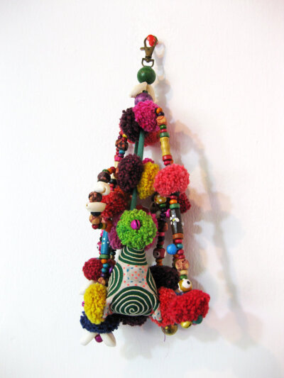 Key Chain Zip Pull Pom Pom Bag Accessories Thailand Handmade (ACC020-G)