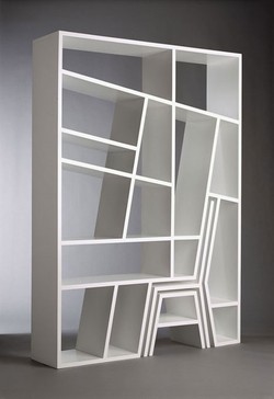 Bookshelf and chair