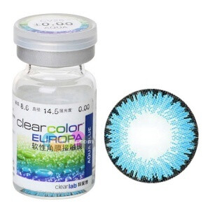 科莱博clearcolor清澈水蓝CV25彩色隐形眼镜