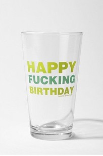 美国代购Urban Outfitters Happy F*cking Birthday 生日玻璃杯X