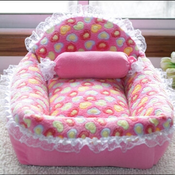 蕾丝珊瑚绒宠物狗窝