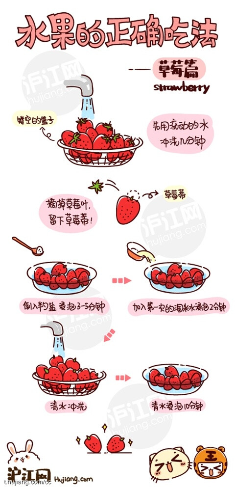 【水果的正確吃法vol.1-草莓】此物學名:Fragaria × ananassa.英文:Strawberry.日語讀イチゴ.含有濃郁果香的草莓.因特別適宜春天養(yǎng)生食用.有[春天第一果"的美譽.它含豐富維生素C.不僅幫助消化.還可以鞏固齒齦.清新口氣.怎樣洗草莓科學最干凈?詳情見圖