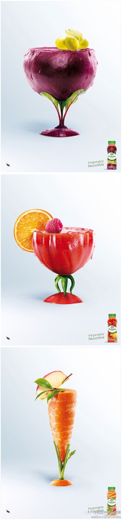 Pierre Martinet的创意蔬菜鸡尾酒广告欣赏。