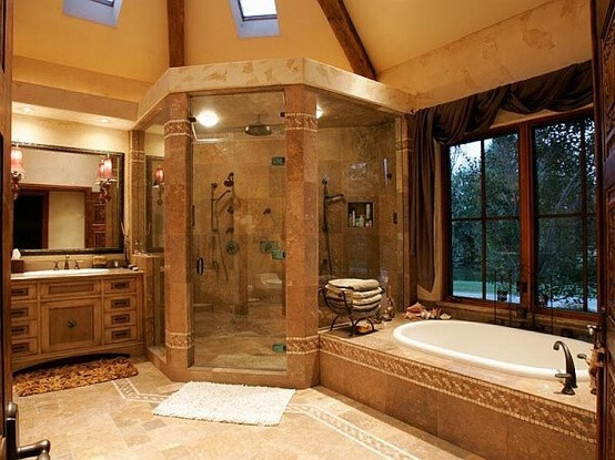 love the huge corner shower