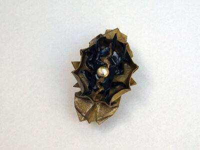 CAMEO origami atlas beetle brooch