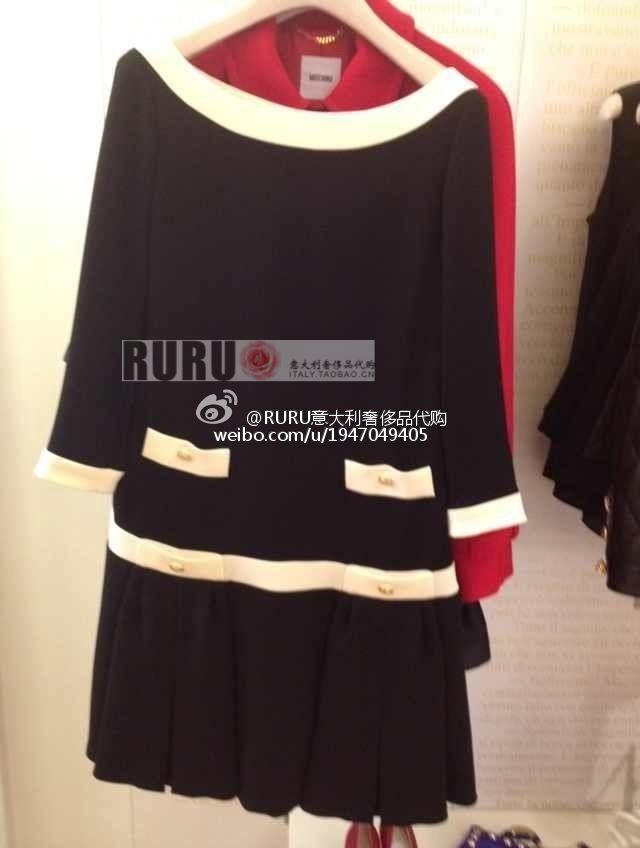  moschino 淑女风 黑色连衣裙