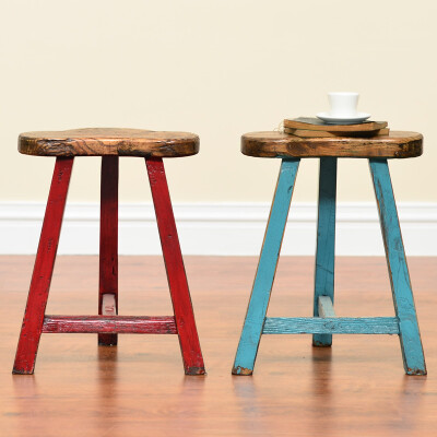 奇居良品欧式美克美家风实木家具餐椅休闲凳诺纳斯梅花凳子