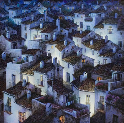 Luis Romero油画之美丽的西班牙夜晚(2)