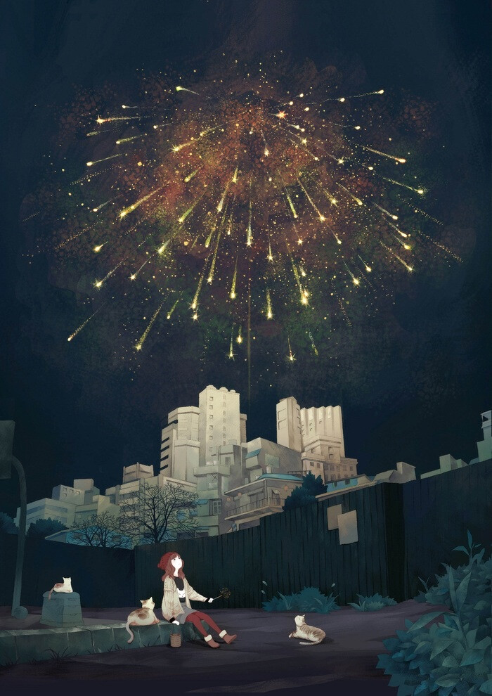 一个人吃饭，一个人去图书馆，一个旅行⋯ 下一场焰火想请你同我一起看。