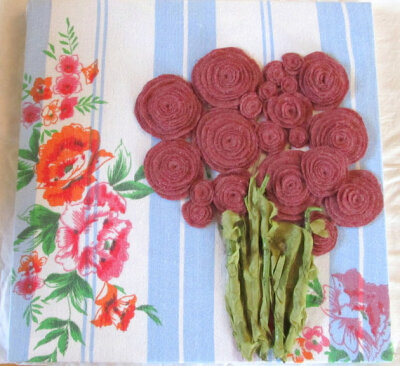FLEURS textile wall art (made from recycled and vintage materials)