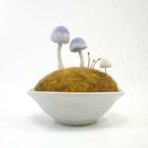 Blue Mushrooms on Spring Moss Woodland Scene - Limited Edition Made To Order