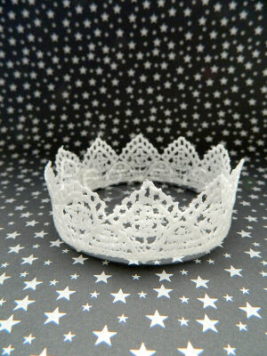 White Venice lace Crown (1 Crown) Mini crown base for flower girls, first communion, or brides