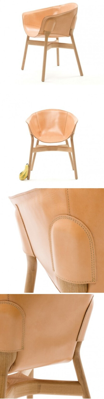 最近看到的一把好椅子，德国DING3000设计工作室为制造商Discipline设计的Pocket皮椅子。