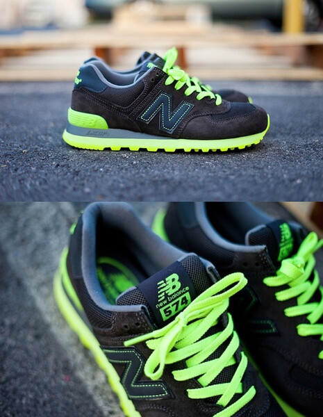 New Balance 574 2012冬季款，荧光绿