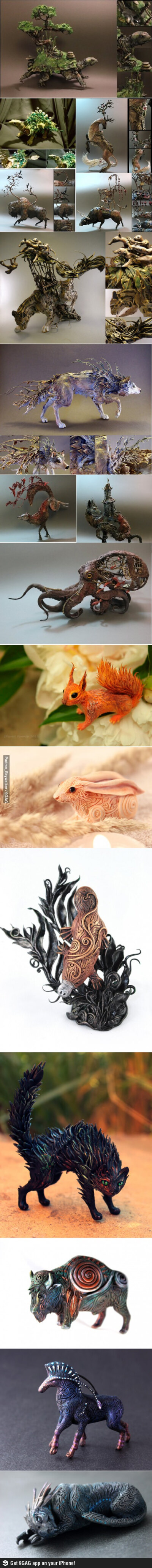 Handmade animal art pieces