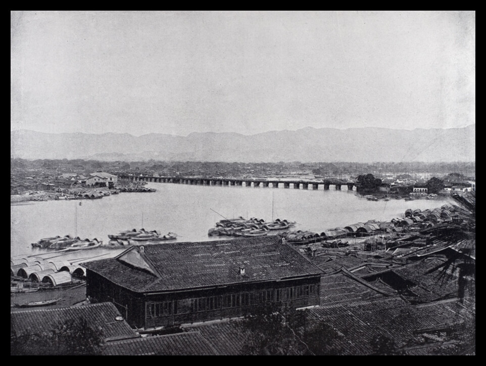 River Min and bridge, Foochow, c.1890