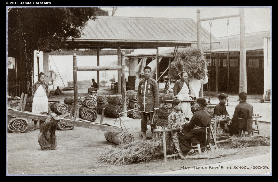 Making mats at Boys' Blind School, Foochow 1920