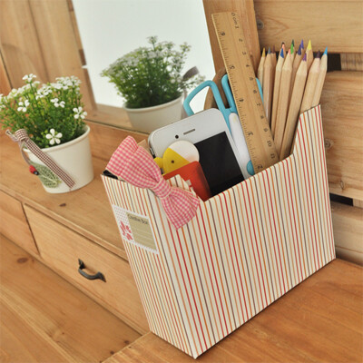 面包城堡★BF韩国可爱创意桌面纸板收纳盒整理盒储物盒田园碎花