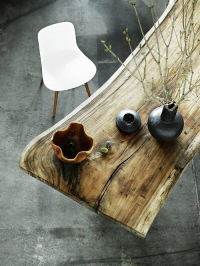 raw wood table