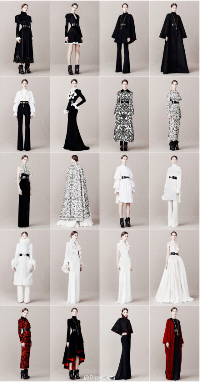 Alexander McQueen Pre-Fall 2013┃黑白红