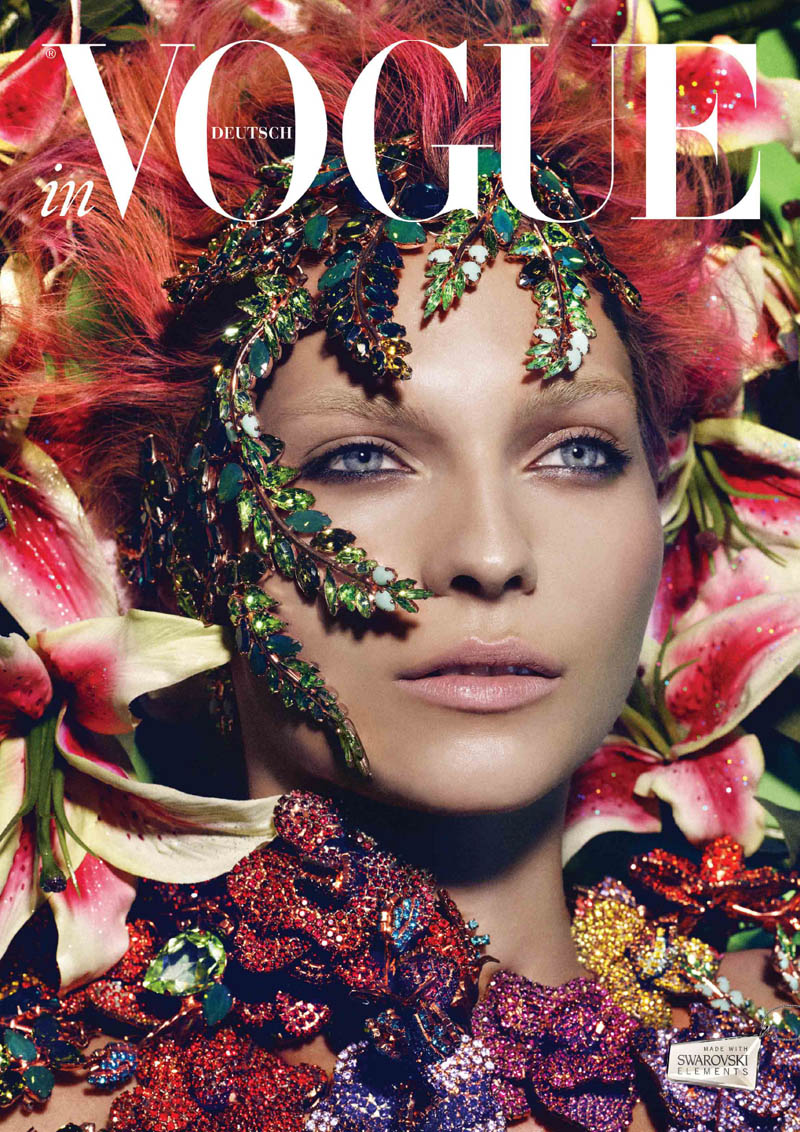 Karolin Wolter Shines in Swarovski Elements for Vogue Germany’s 2013 Horoscope