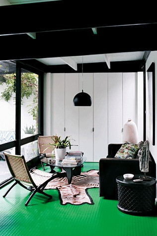 Green, black, white. Designed by Andrew Parr for Vogue Australia Living