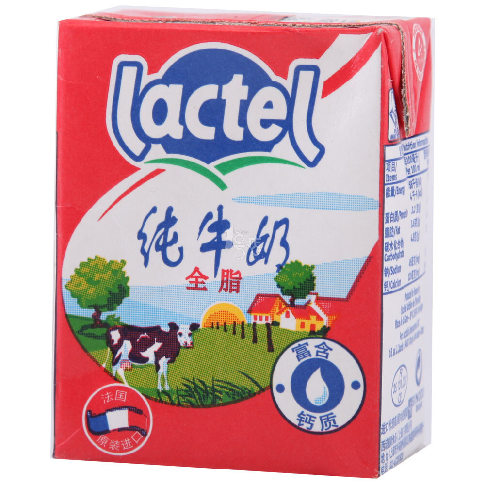 Lactel兰特(总统) 全脂牛奶 利乐装 200ml 法国进口