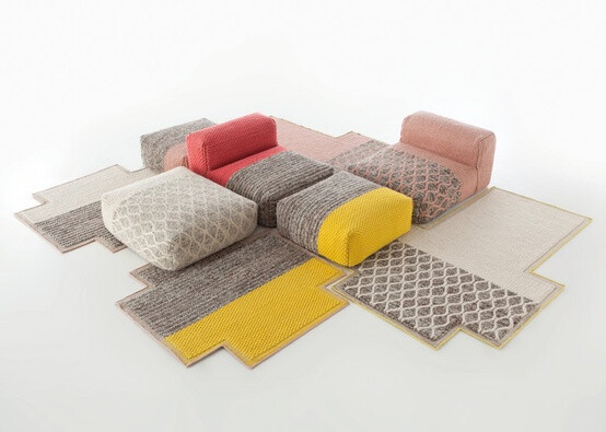 地毯or沙发？Lana Mangas rugs and seating by Patricia Urquiola for Gan