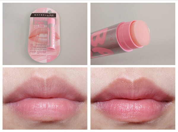 美宝莲 Baby Lips Pink - Baby Pink. 不知道是不是限量版，颜色淡淡的 （他家还出了一款玫红色包装的，上唇颜色就明显多了），比曼秀雷敦那个涂得匀得多，不过有点太滑了。而且没有防晒