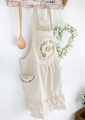 Asaroom韩国进口花环荷叶边系带精致围裙b