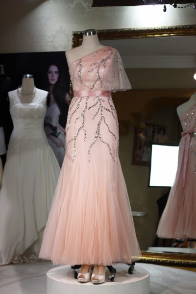 2013新款礼服裸粉色修身款