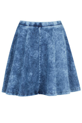 Stonewash Denim Skater Skirt