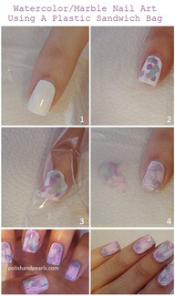 watercolor Marble Nail Art